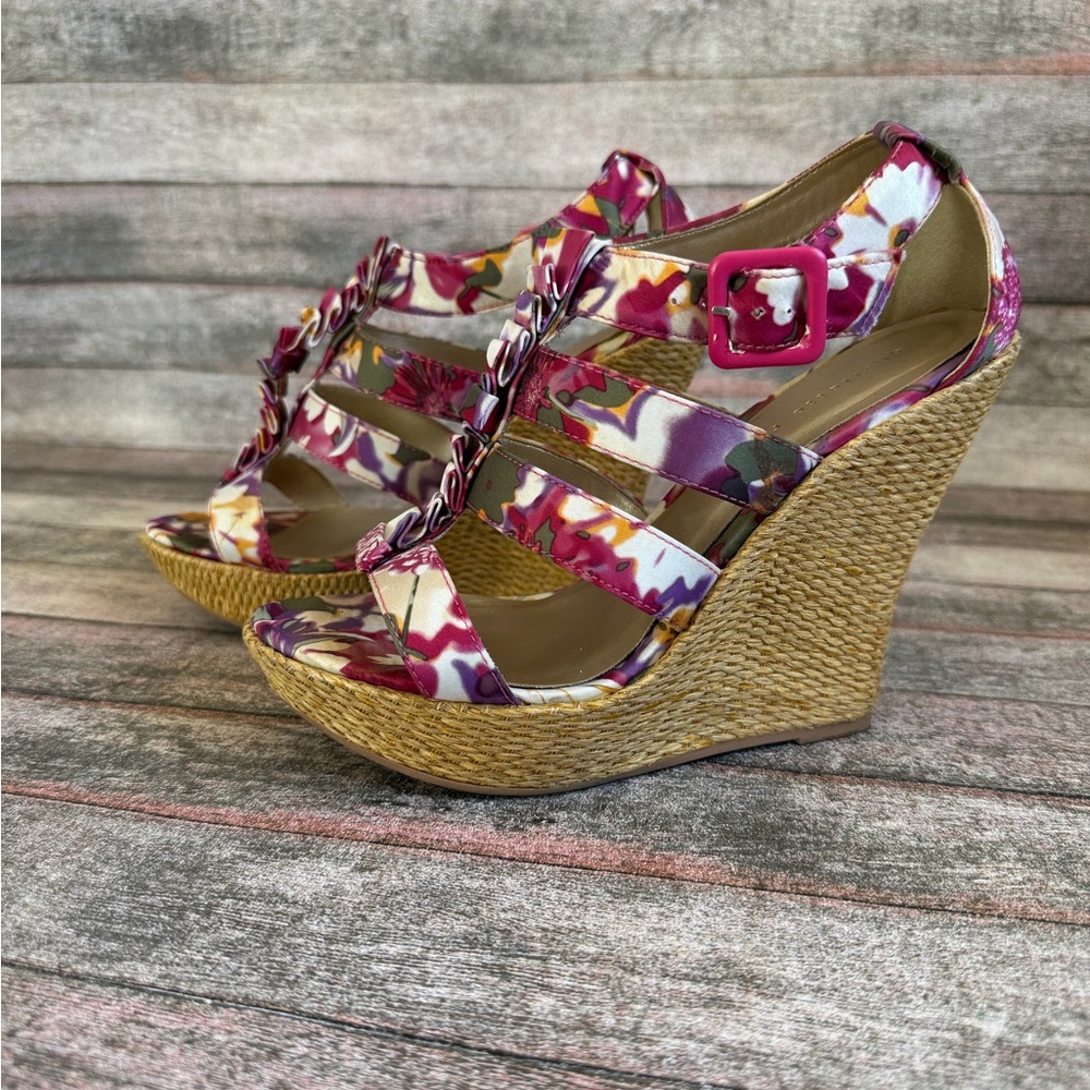 Charlotte Russe Pink Floral Wedges